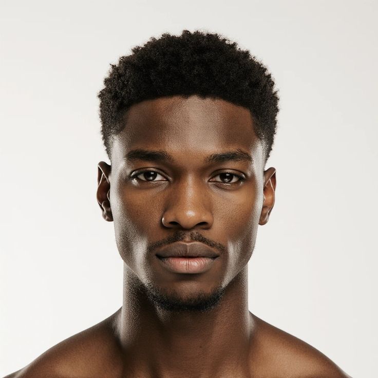 Man with a short haircut against a plain background